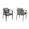 Armen Living Aileen Outdoor Patio Dining Chairs in Aluminum and Wicker with Gray Cushions, PK2 840254333208 - alternate 1